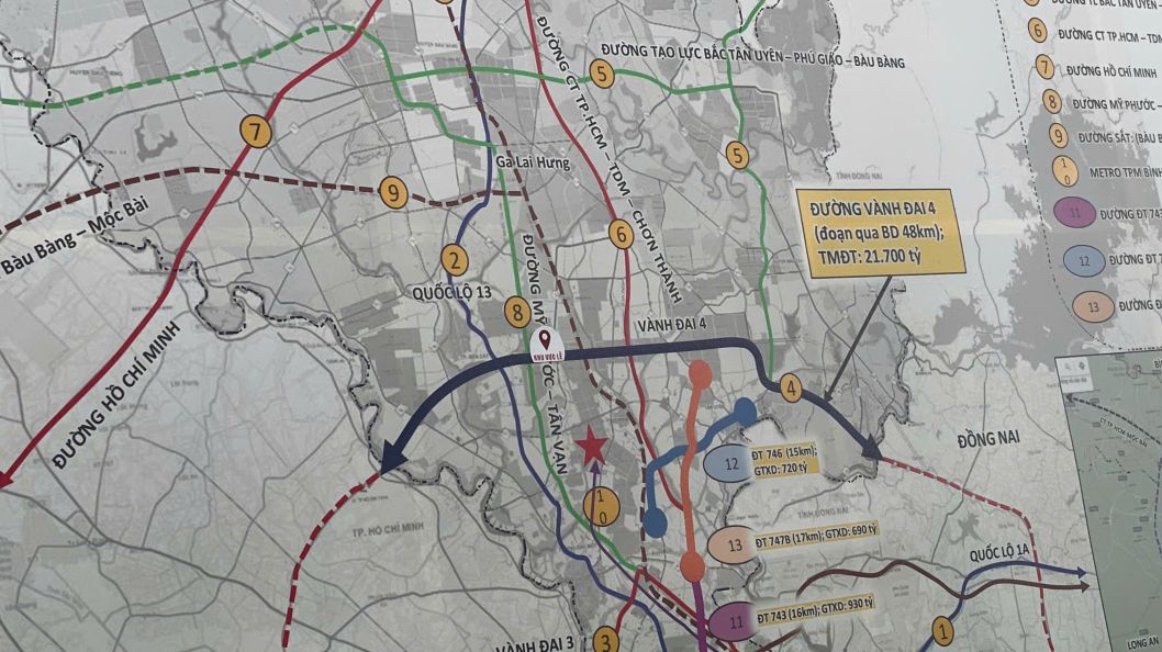 Dự án đi qua địa phận tỉnh Bình Dương dài 48 km. Ảnh: Đình Trọng
